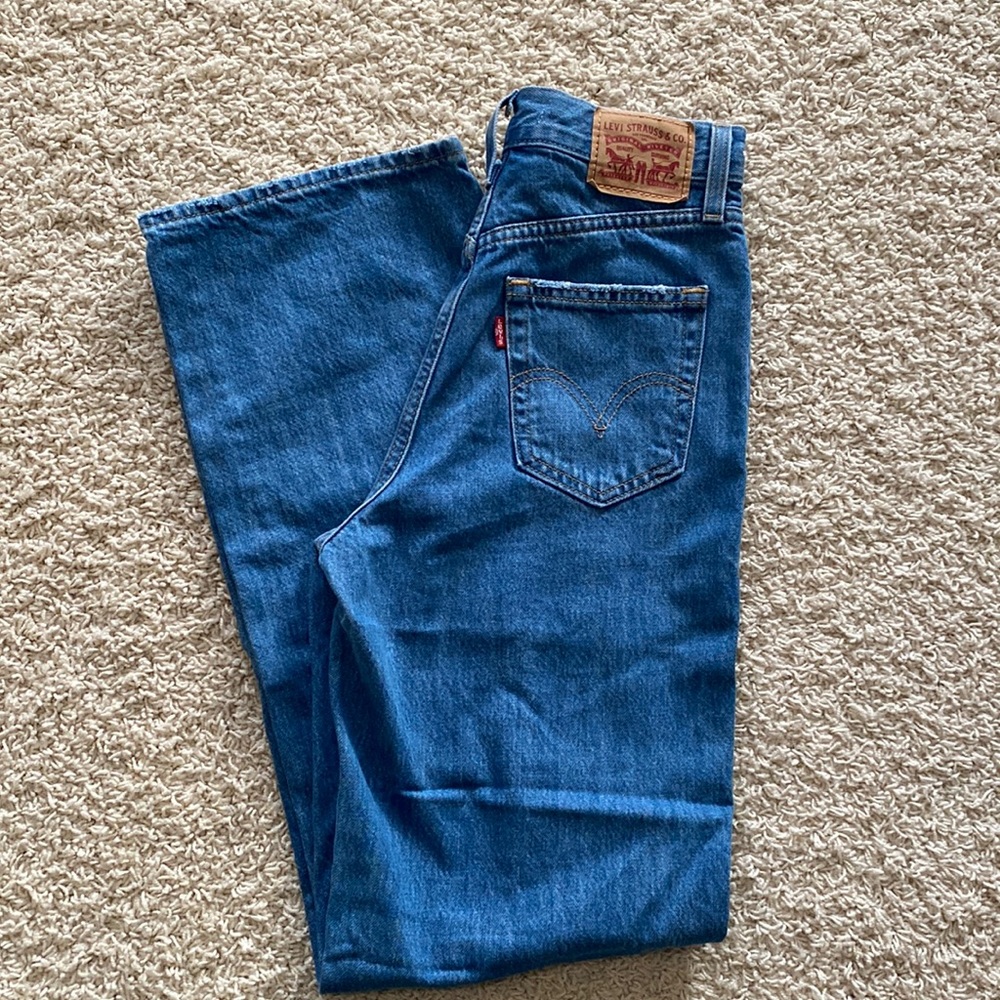 Levi’s High Waisted Distressed Straight Jeans